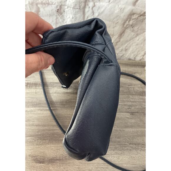 Vintage Sarne Genuine Sarné Womens Purse Bag Navy 1970s Crossbody - Picture 7 of 10